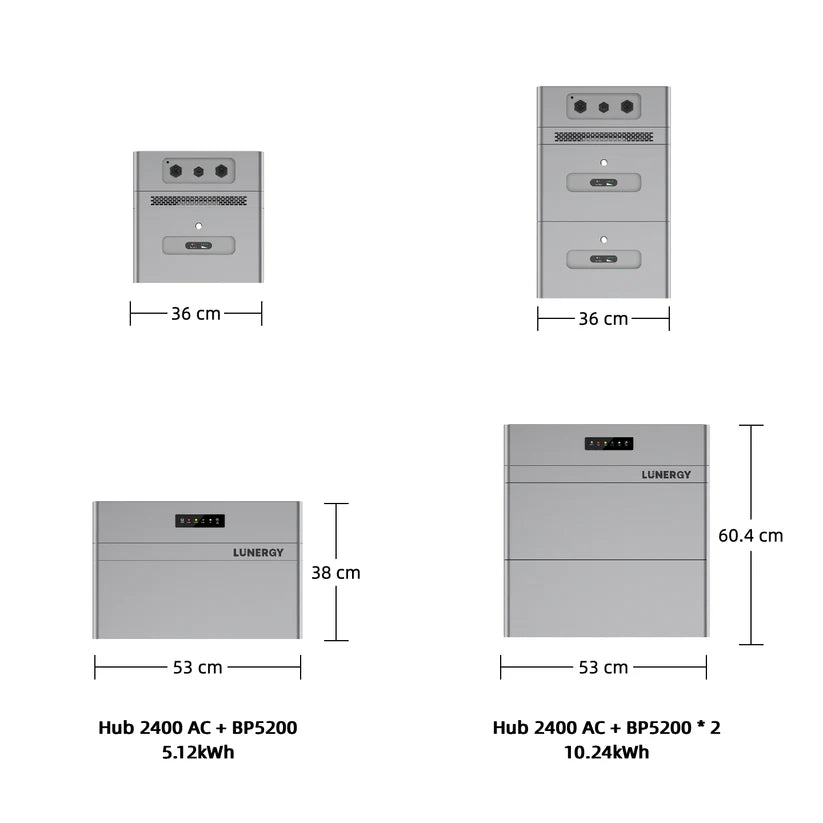 Lunergy Hub 2400 AC + BP5200 | 2,4 kW - 5,22 kWh